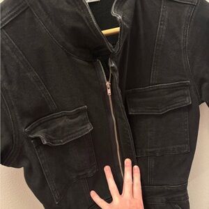 Good American Black Utility jumpsuit